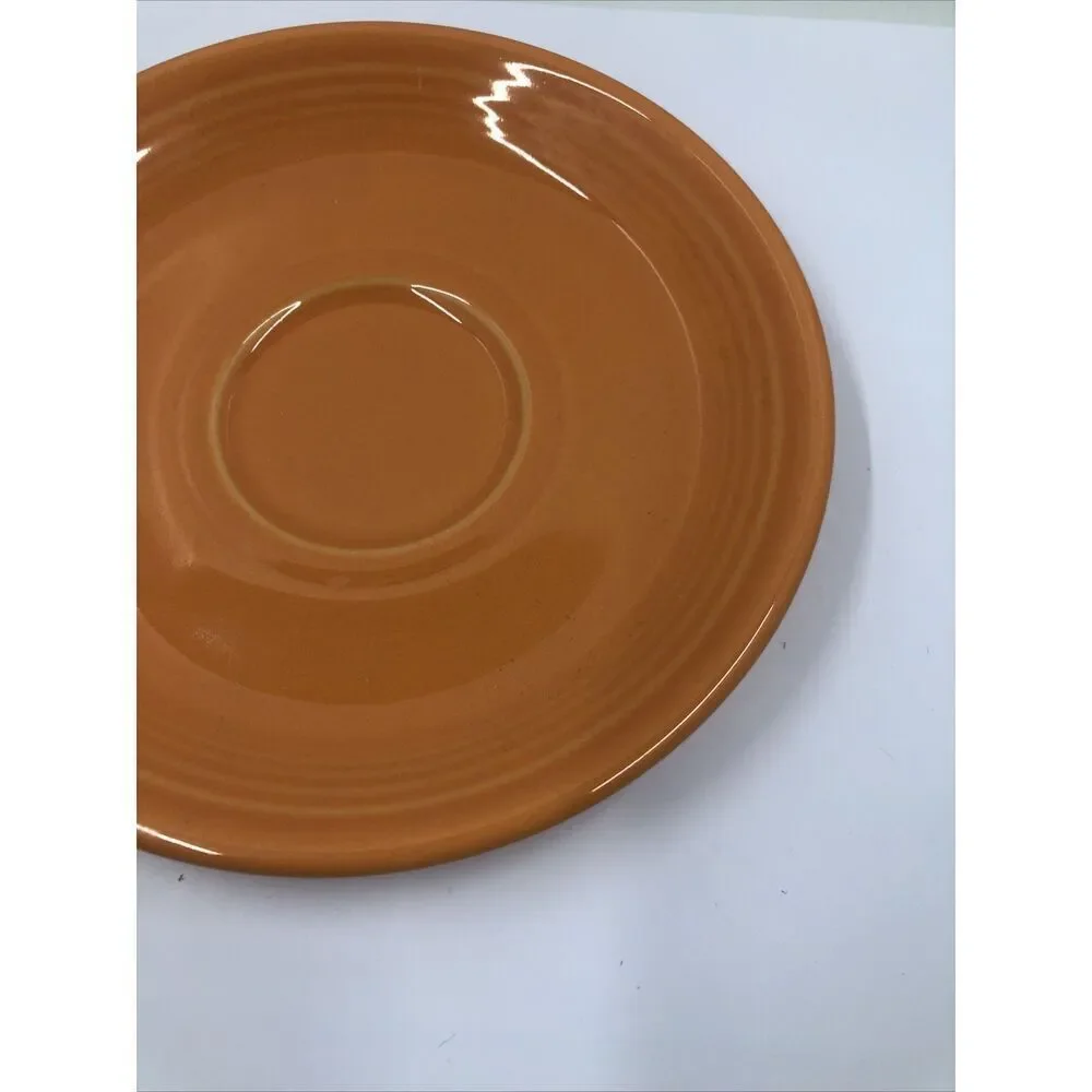 FIESTA WARE Tangerine Orange FLAT TEACUP AND SAUCER